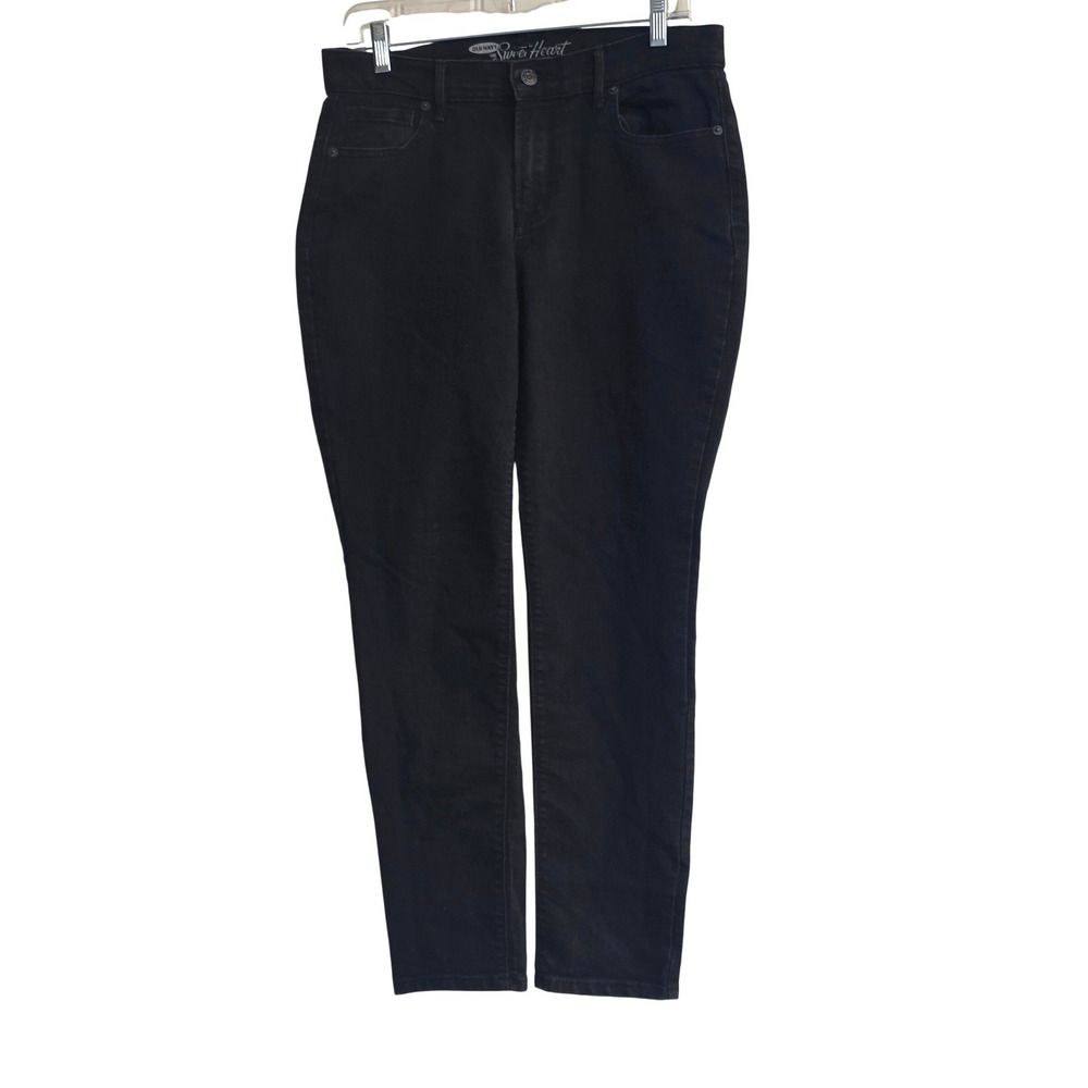 Old Navy The Sweetheart Black Straight Leg Mid Rise Jeans Women Size 8